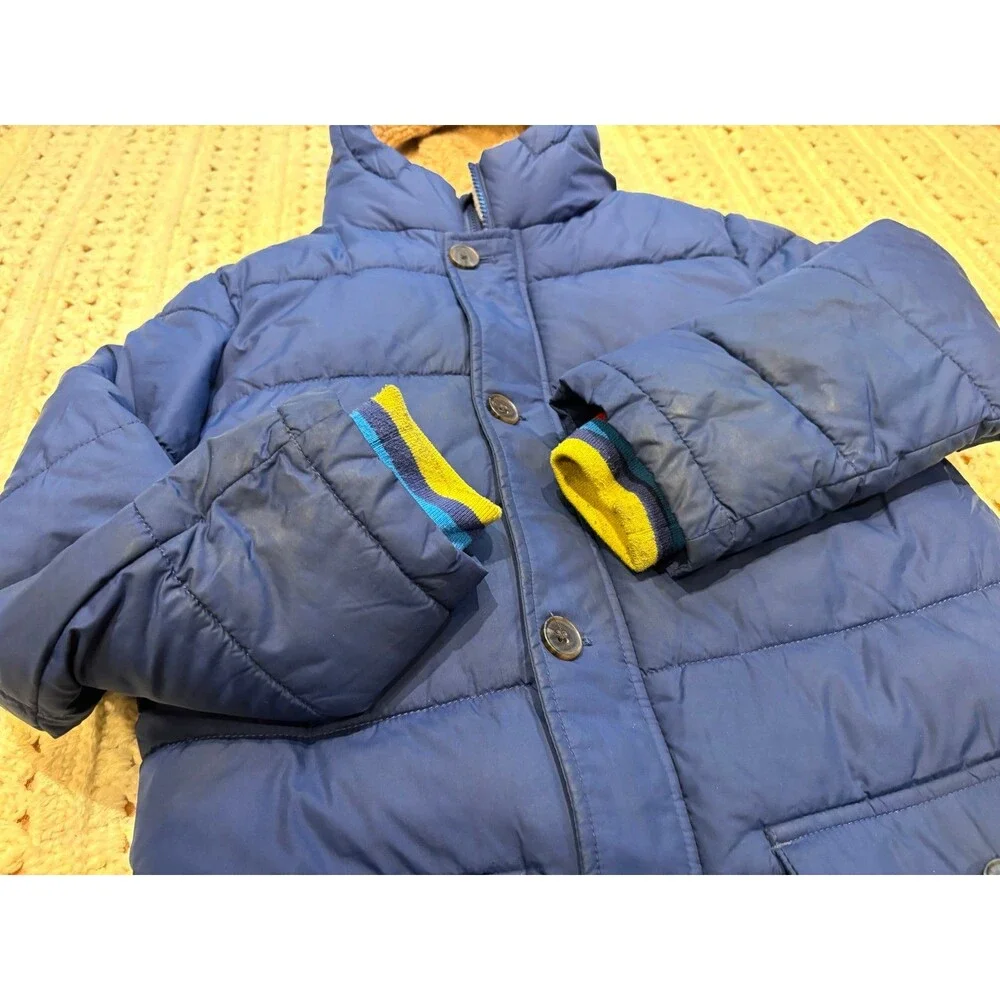 mini boden winter jacket coat 9/10 140 fair navy blue puffer parka warm